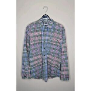 Tommy Bahama Mens Green Plaid Button Down Size XL